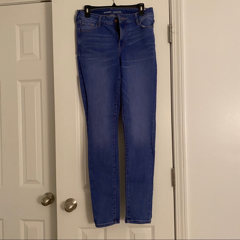 Blue denim jeans